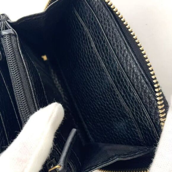 Gucci Soho GG Round Zip Wallet Leather Black Gold - Picture 5 of 13